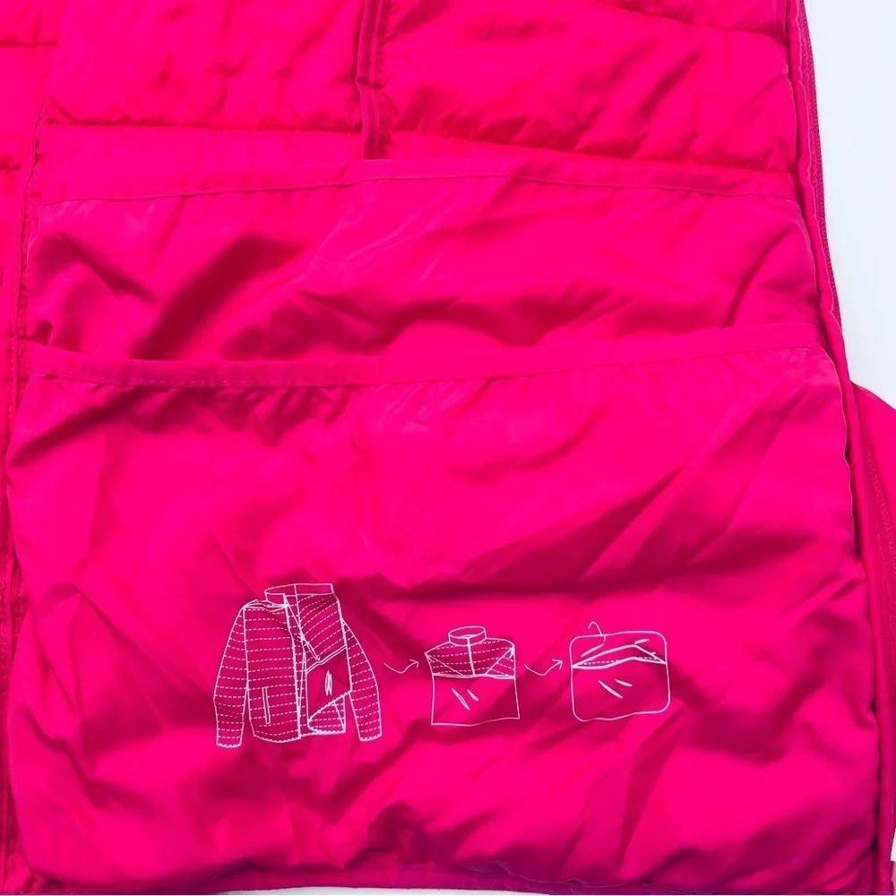 Packable Puffer Coat Girls 14-16 Wonder Nation Pink Foldable Water Resistant